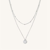 Satellite & Coin Leard Chain Necklace Set